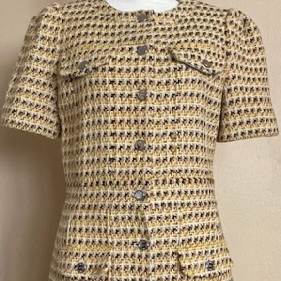 Maje Yellow Tweed Dress - Picture 3 of 6